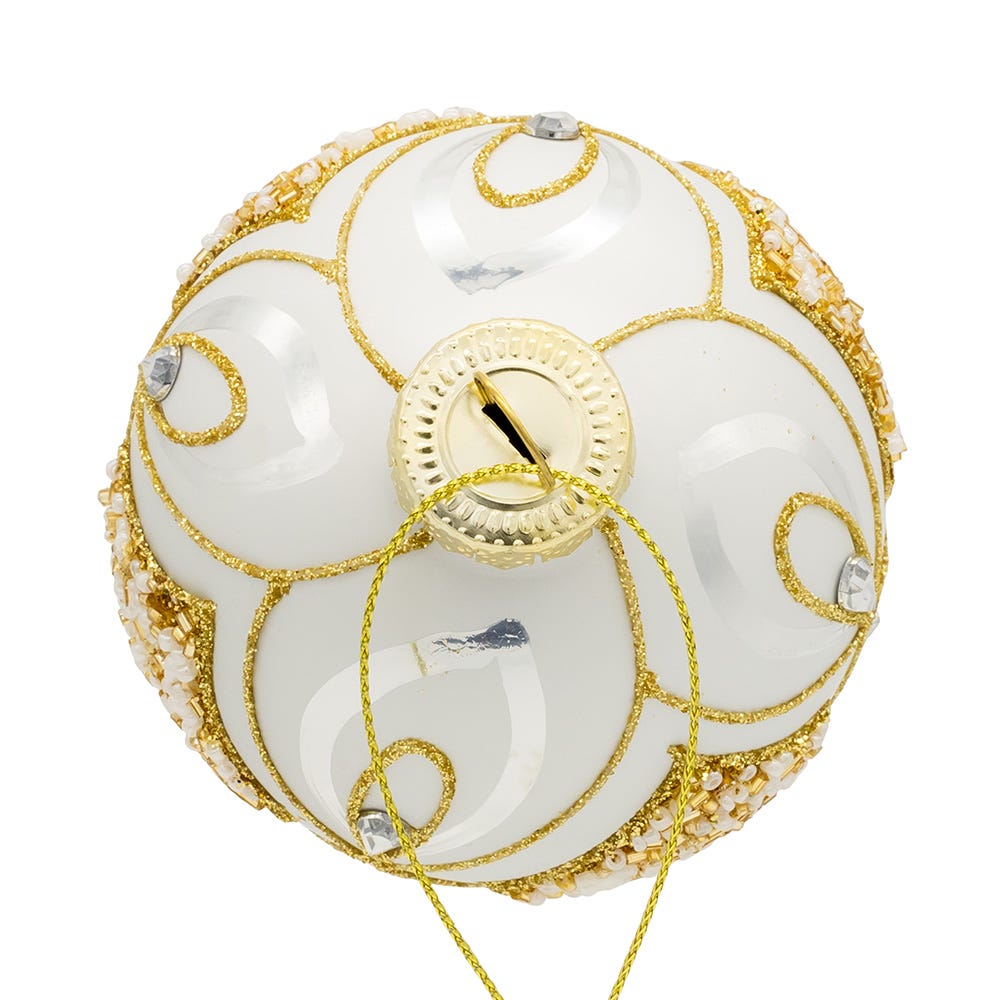 Kurt Adler 80MM Glass Silver and Gold Ball Ornaments, 6-Piece Set